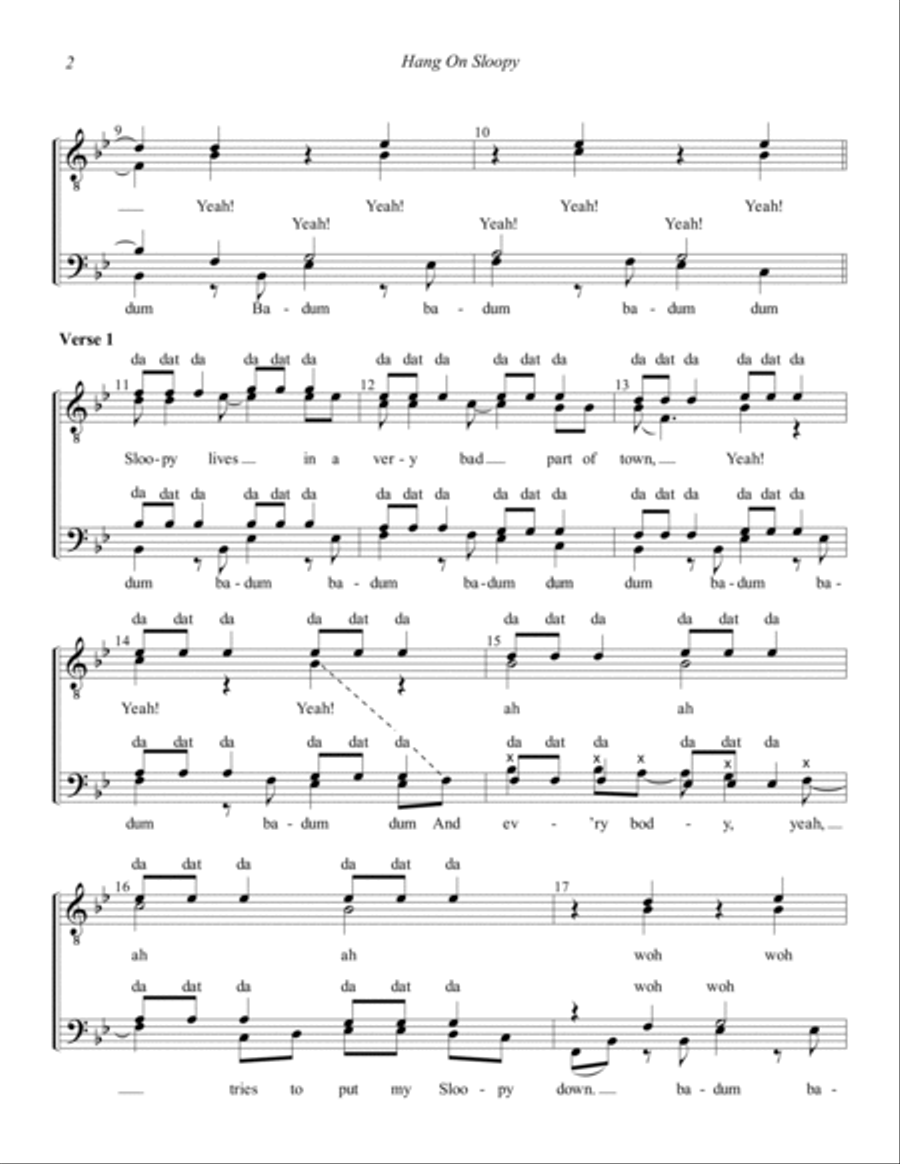 Hang On Sloopy Hang On Sloopy TTBB scores gallery preview page 2