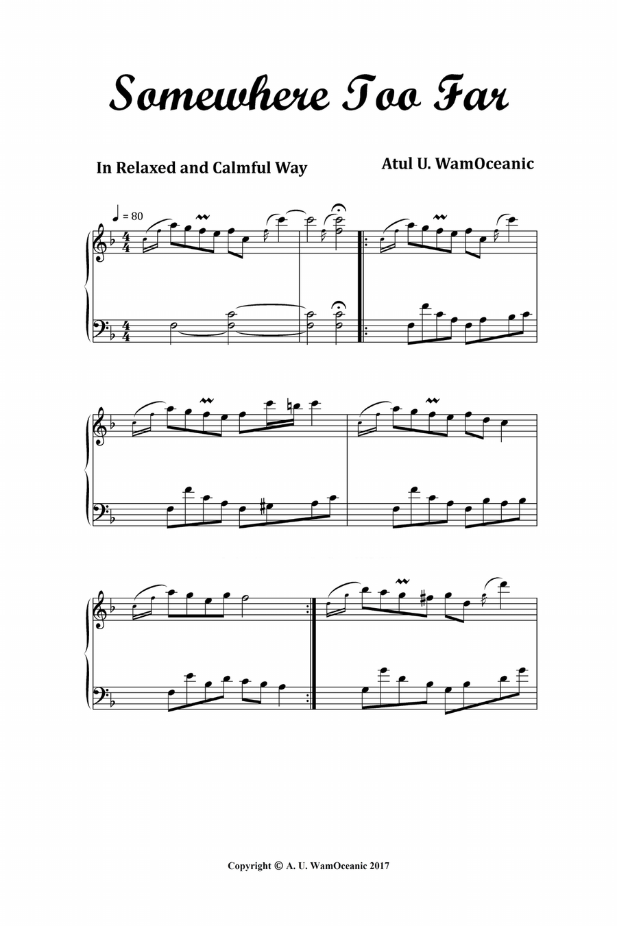Somewhere Too Far Somewhere Too Far Piano Solo scores gallery preview page 2