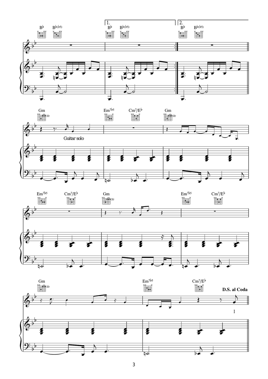 Everybody's Gotta Learn Sometime (from Eternal Sunshine Of The Spotless Mind) Guitar scores gallery preview page 3