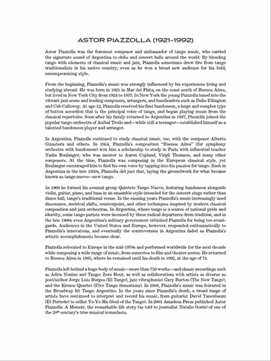 25 Piazzolla Tangos for Cello and Piano Piano Accompaniment scores gallery preview page 3