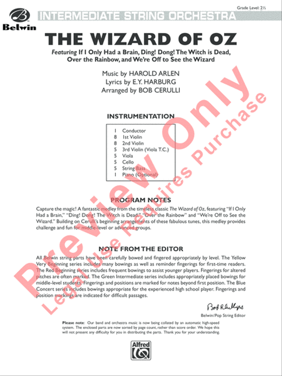 The Wizard of Oz The Wizard of Oz String Orchestra scores gallery preview page 2