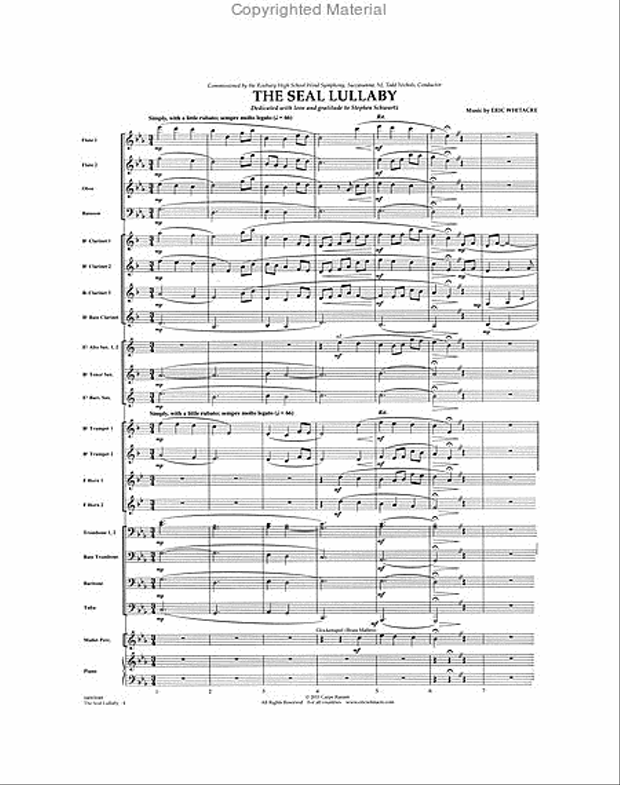 The Seal Lullaby Concert Band scores gallery preview page 2