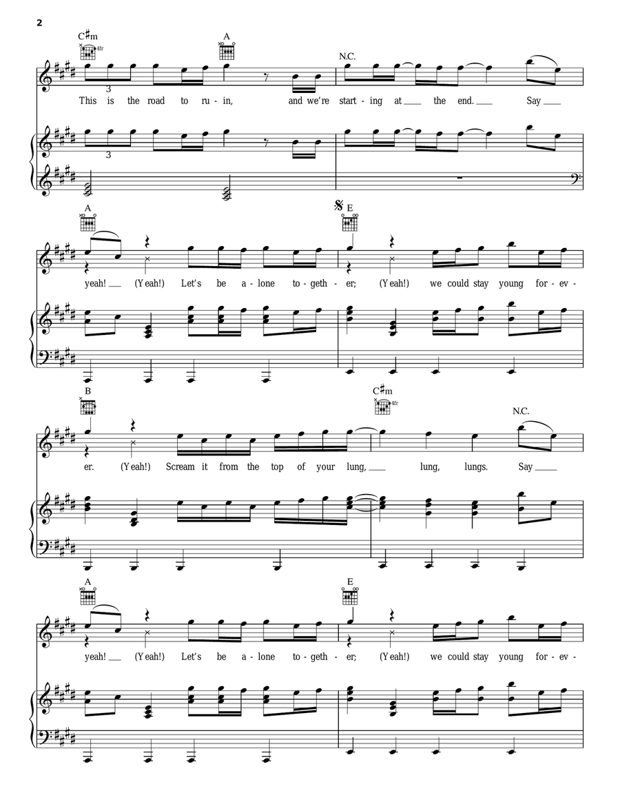 Alone Together Acoustic Guitar scores gallery preview page 2