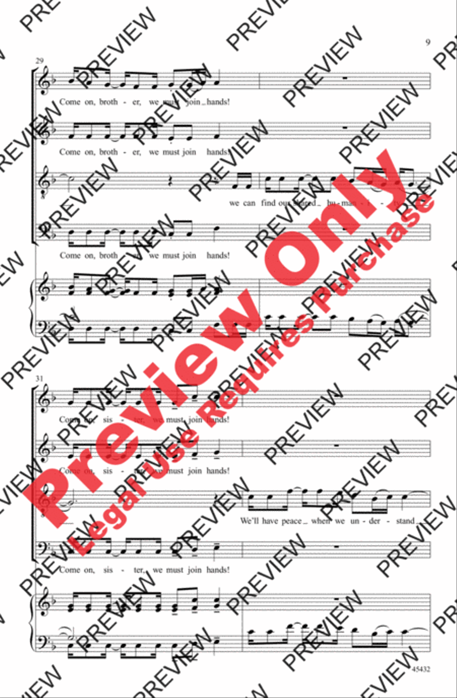 All Join Hands! All Join Hands! 4-Part scores gallery preview page 9