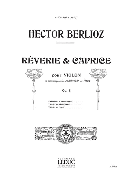 Berlioz Reverie Et Caprice Op 8 Violin & Full Score
