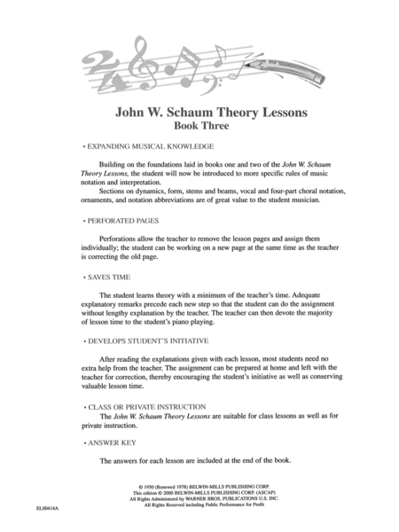 Theory Lessons, Book 3