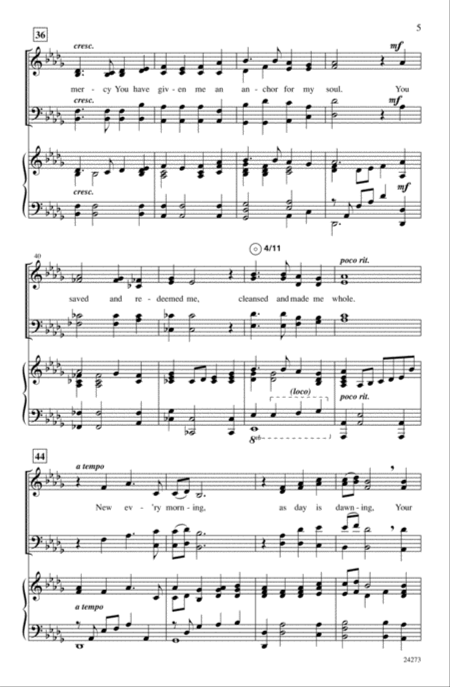 New Every Morning New Every Morning 4-Part scores gallery preview page 4