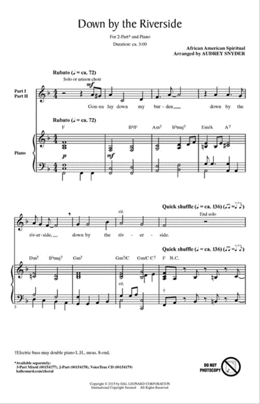 Down by the Riverside 2-Part scores gallery preview page 2