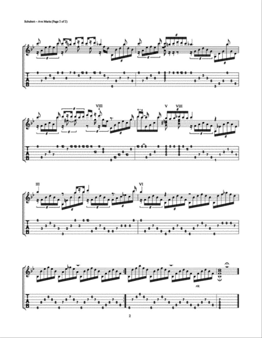 Ave Maria Ave Maria Acoustic Guitar scores gallery preview page 2