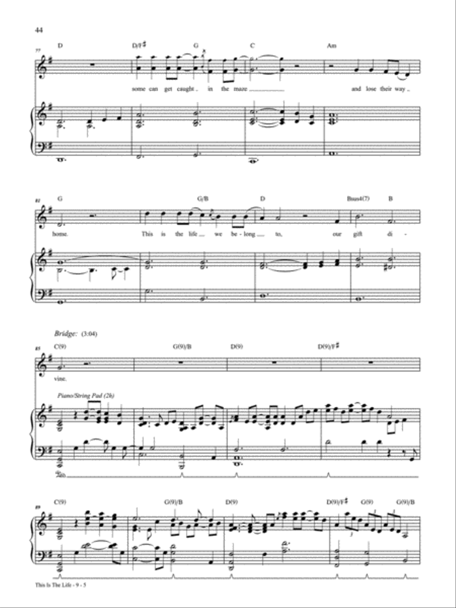 This is the Life Piano, Vocal, Guitar scores gallery preview page 5