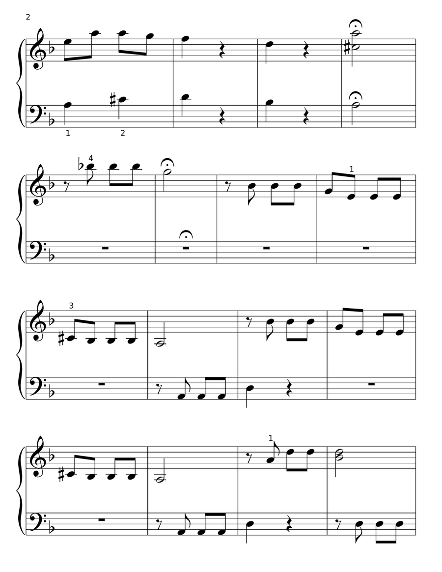 Symphony No. 5 in C Minor, First Movement Excerpt Easy Piano scores gallery preview page 2