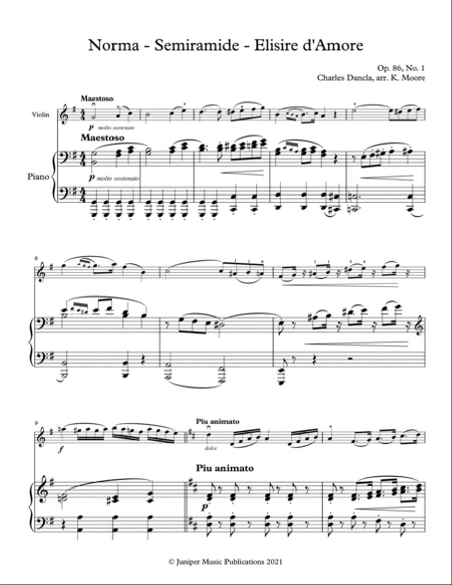 Fantasy No. 1 from 12 Easy Fantasies for Violin and Piano