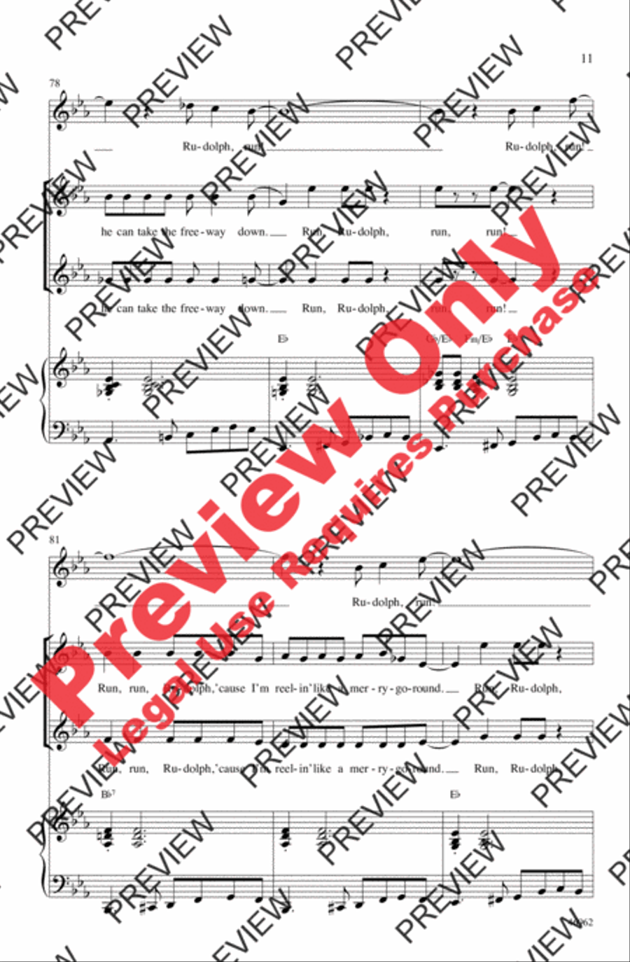 Run, Rudolph, Run 2-Part scores gallery preview page 11