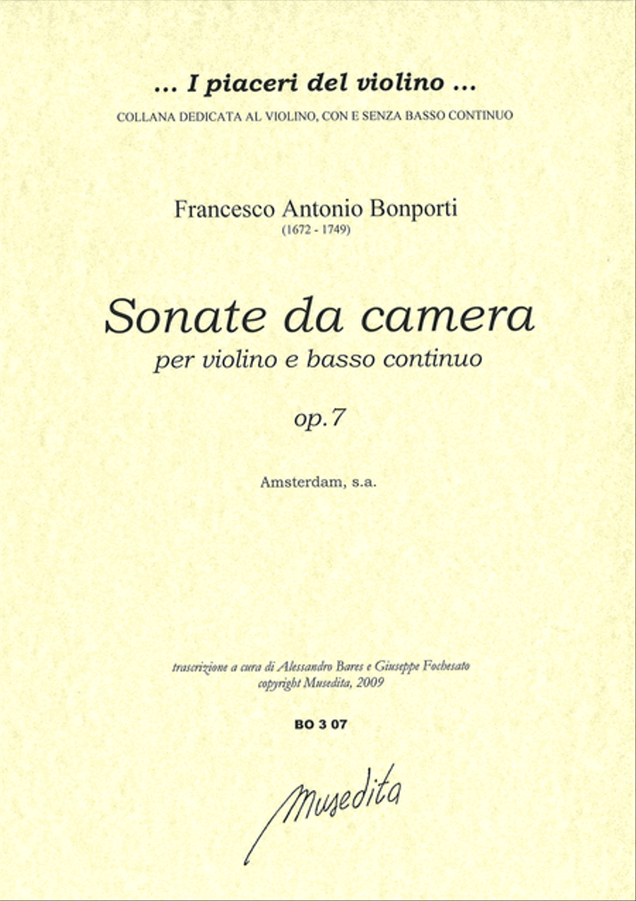Sonate da camera op.7 (Amsterdam, s.a.) Violin scores gallery preview page 1