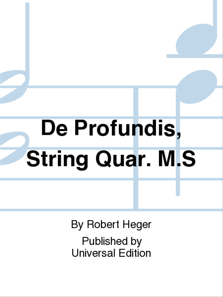 De Profundis, String Quar. M.S School and Community scores gallery preview page 1