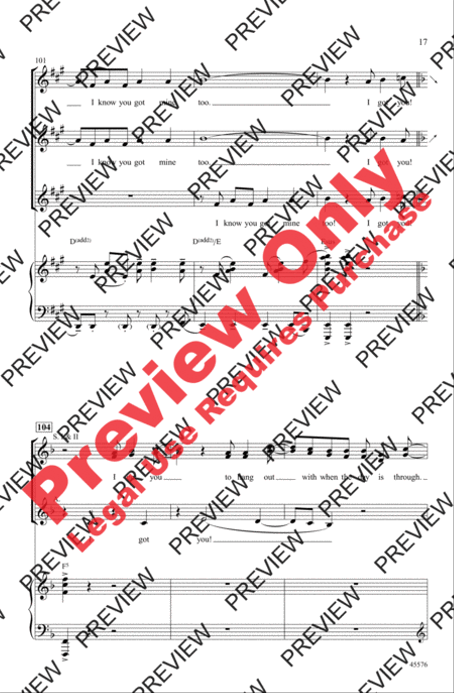 I Got You I Got You Women's Choir scores gallery preview page 17