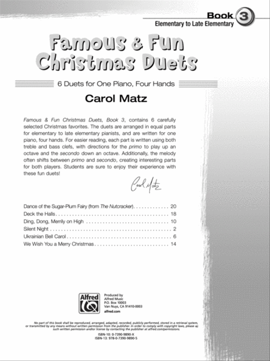 Famous & Fun Christmas Duets, Book 3 Small Ensemble scores gallery preview page 27