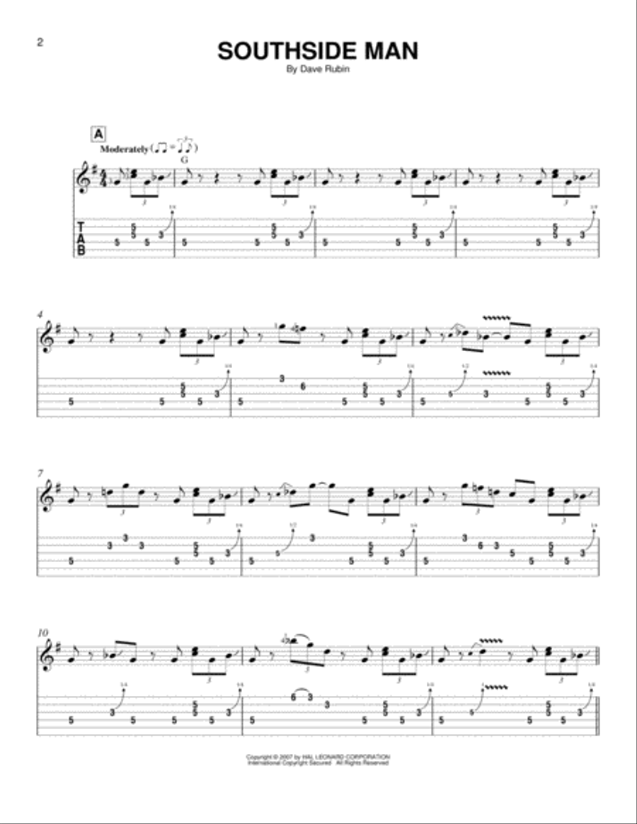 Southside Man Guitar Tablature scores gallery preview page 1