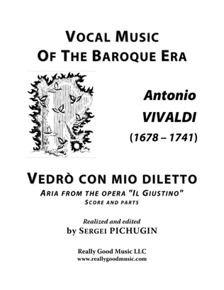 Book cover for VIVALDI Antonio: Vedrò con mio diletto, aria from the opera Il Giustino, score and parts (D minor)