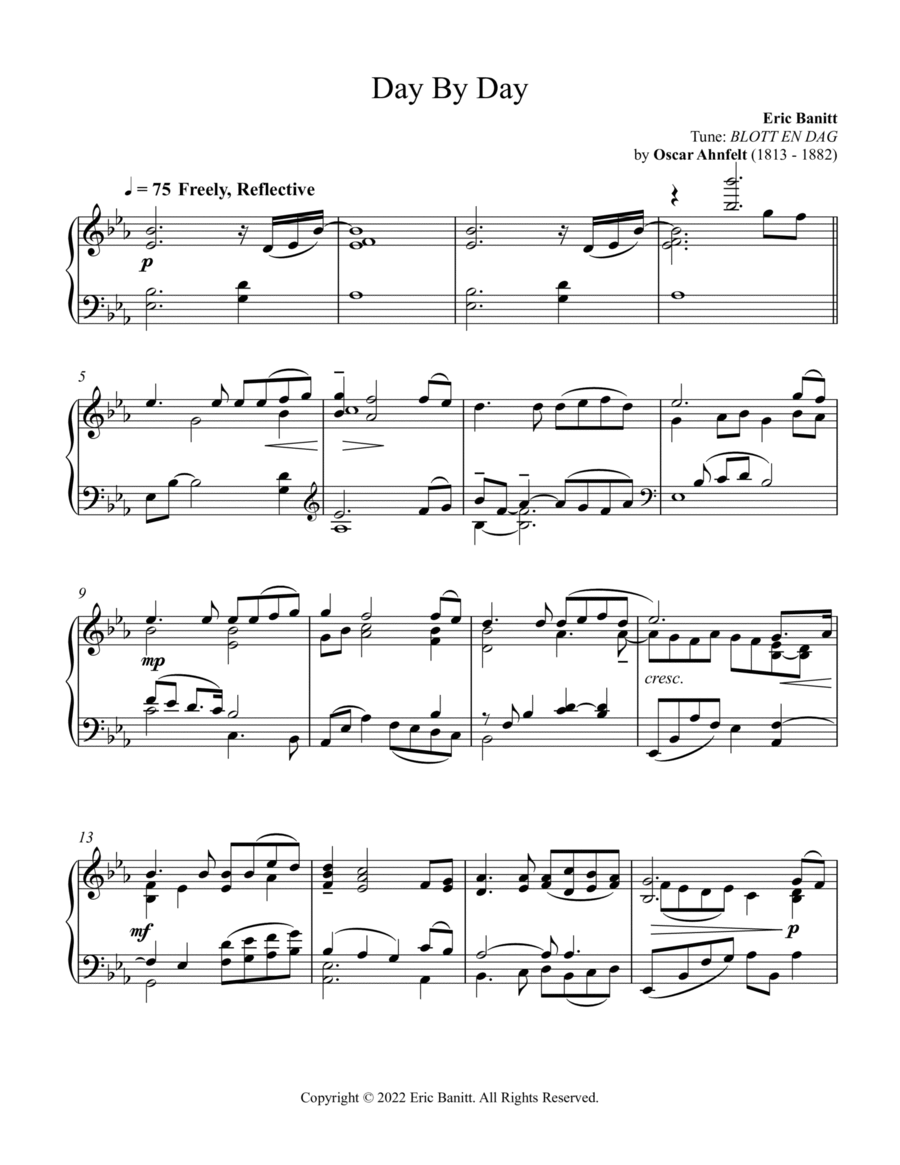 Day by Day Piano Solo scores gallery preview page 1