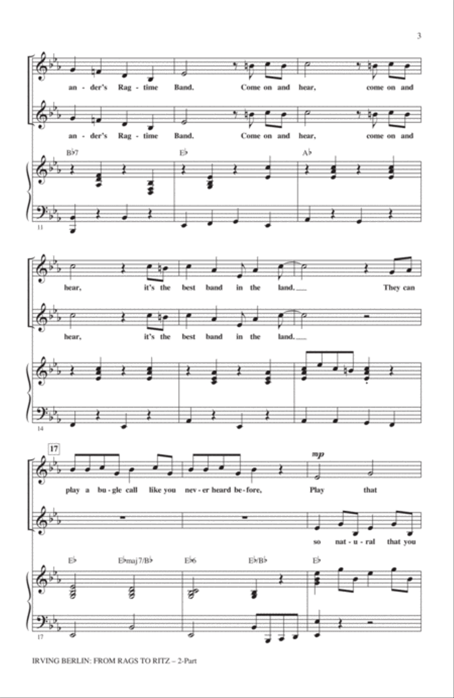 Irving Berlin: From Rags To Ritz (Medley) 2-Part scores gallery preview page 2