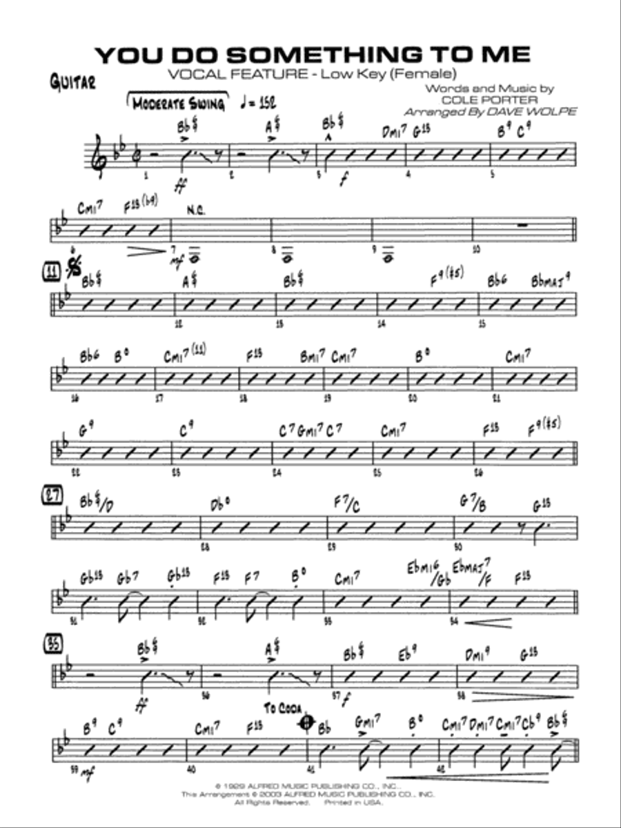 You Do Something to Me: Guitar Jazz Ensemble scores gallery preview page 1