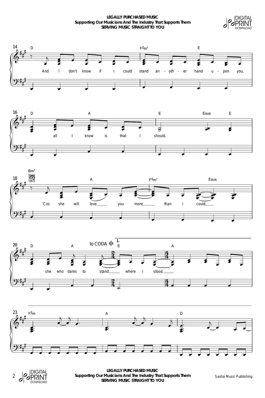 Where I Stood Easy Piano scores gallery preview page 2