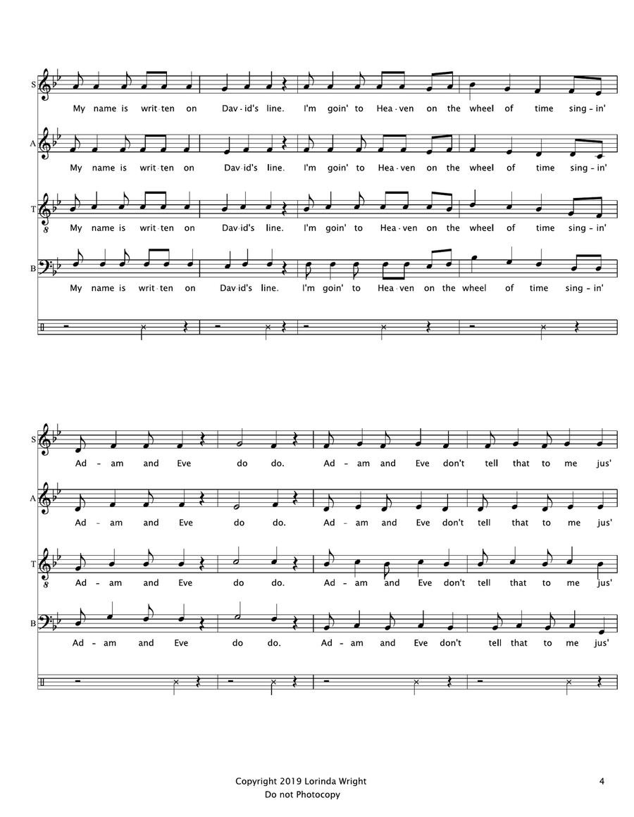 Turtle Dove (Turkle Dove) by Traditional Spiritual 4-Part - Digital Sheet Music page 4