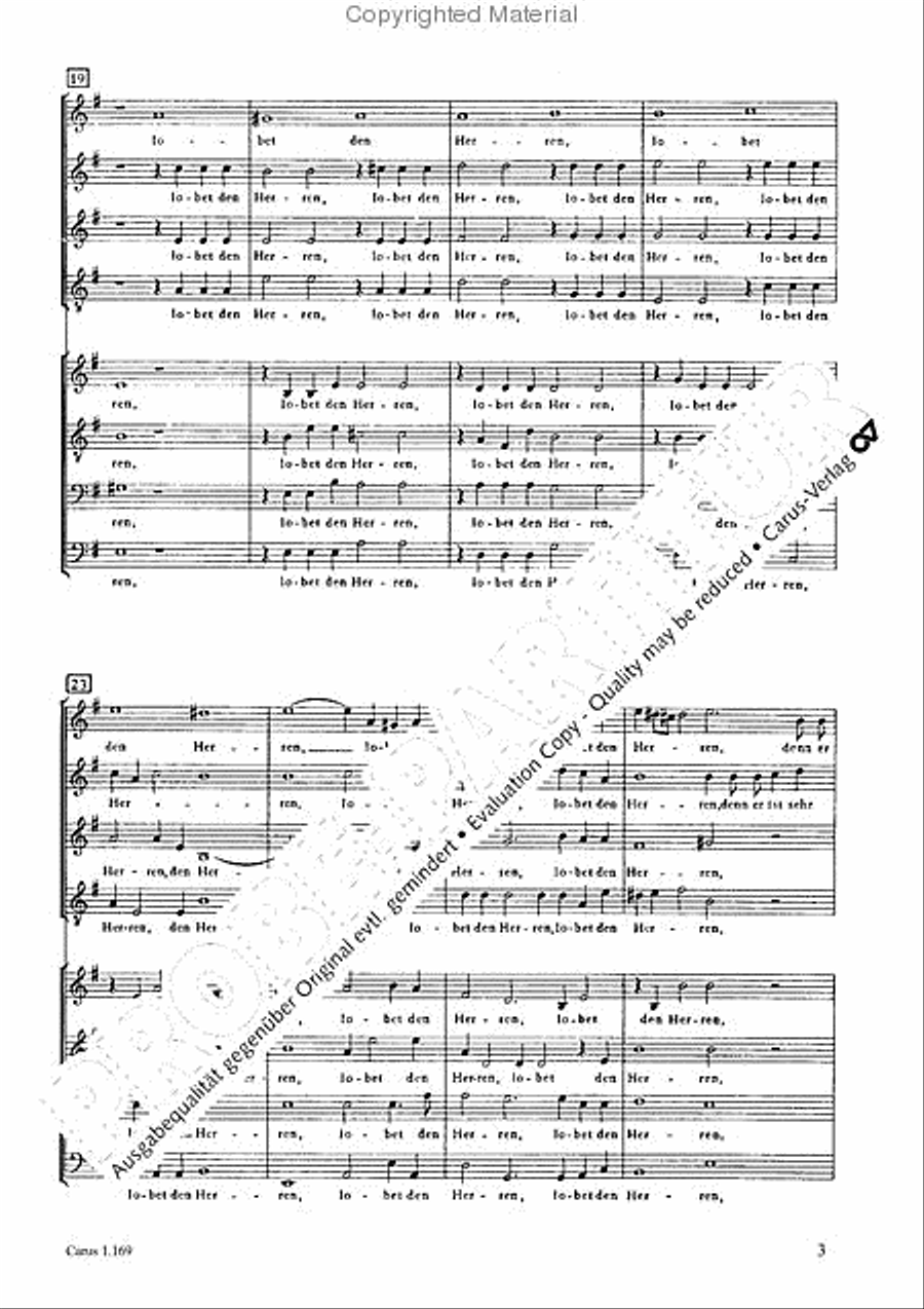 Lobet den Herren, denn er ist sehr Choir scores gallery preview page 4
