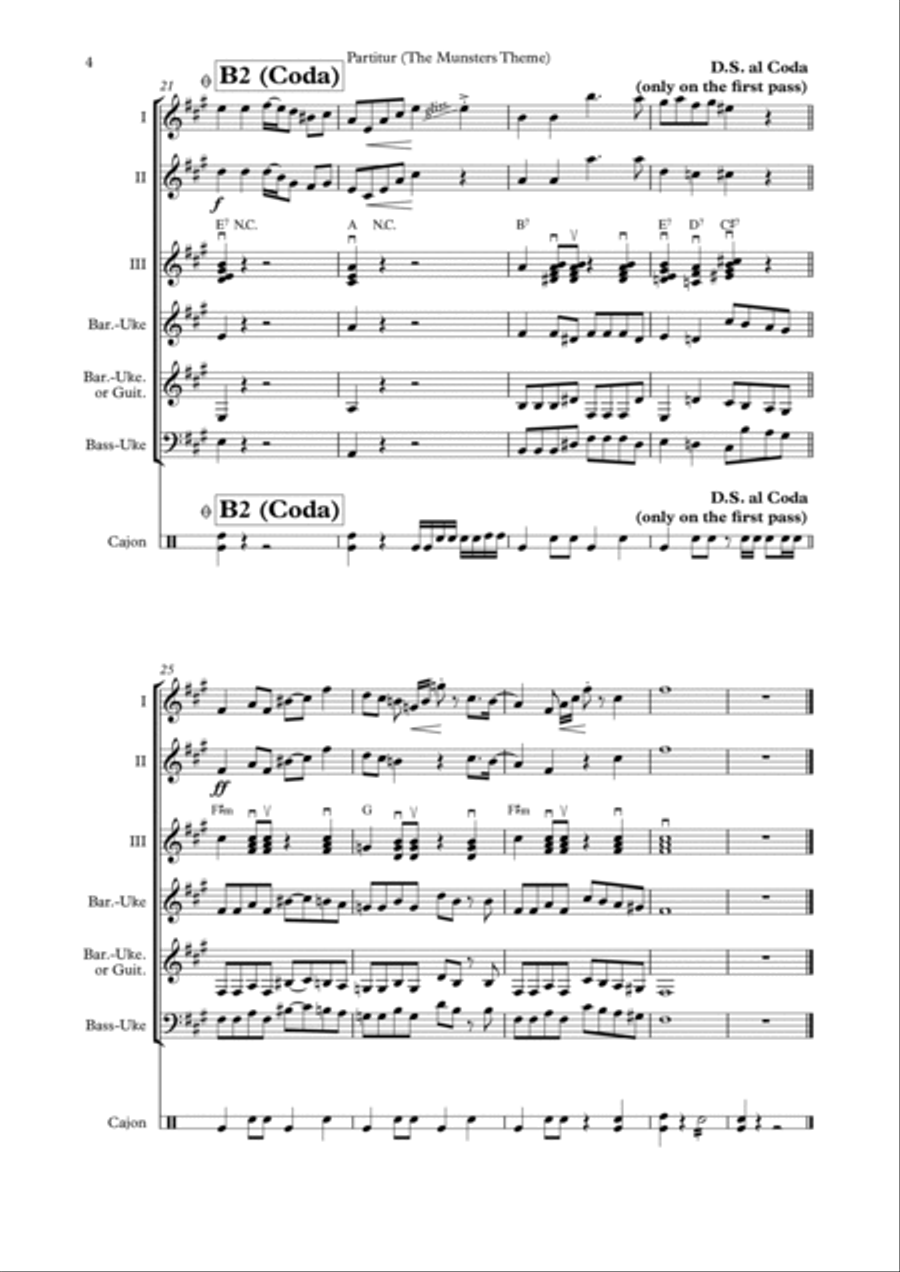 The Munsters Theme Ukulele scores gallery preview page 4