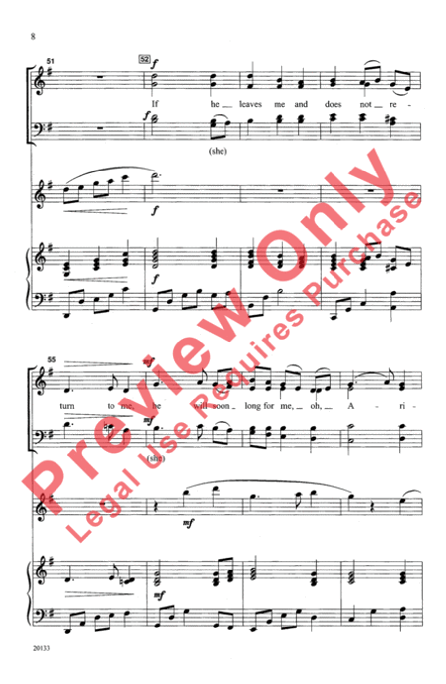 Arirang (Korean Folk Song) 4-Part scores gallery preview page 8