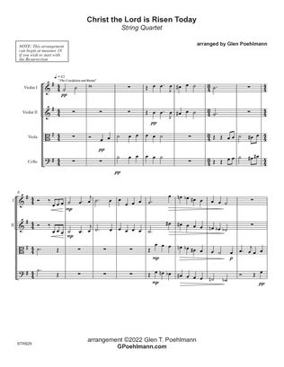 CHRIST THE LORD IS RISEN TODAY - String Quartet (Grade 3+)