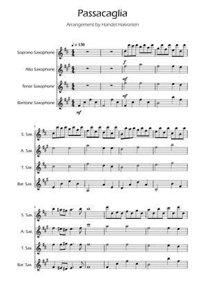 Passacaglia - Handel/Halvorsen - Sax Quartet SATB