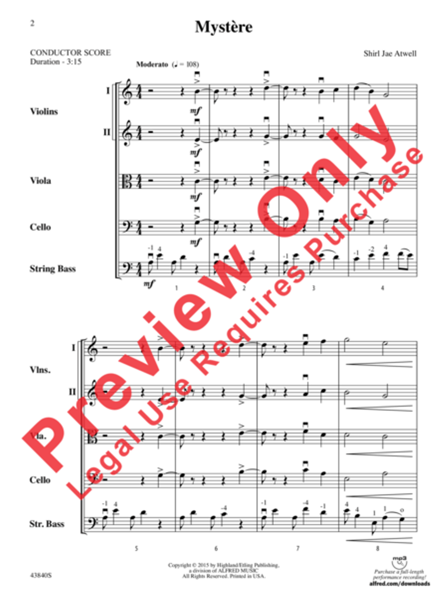 Mystère Mystère String Orchestra scores gallery preview page 3