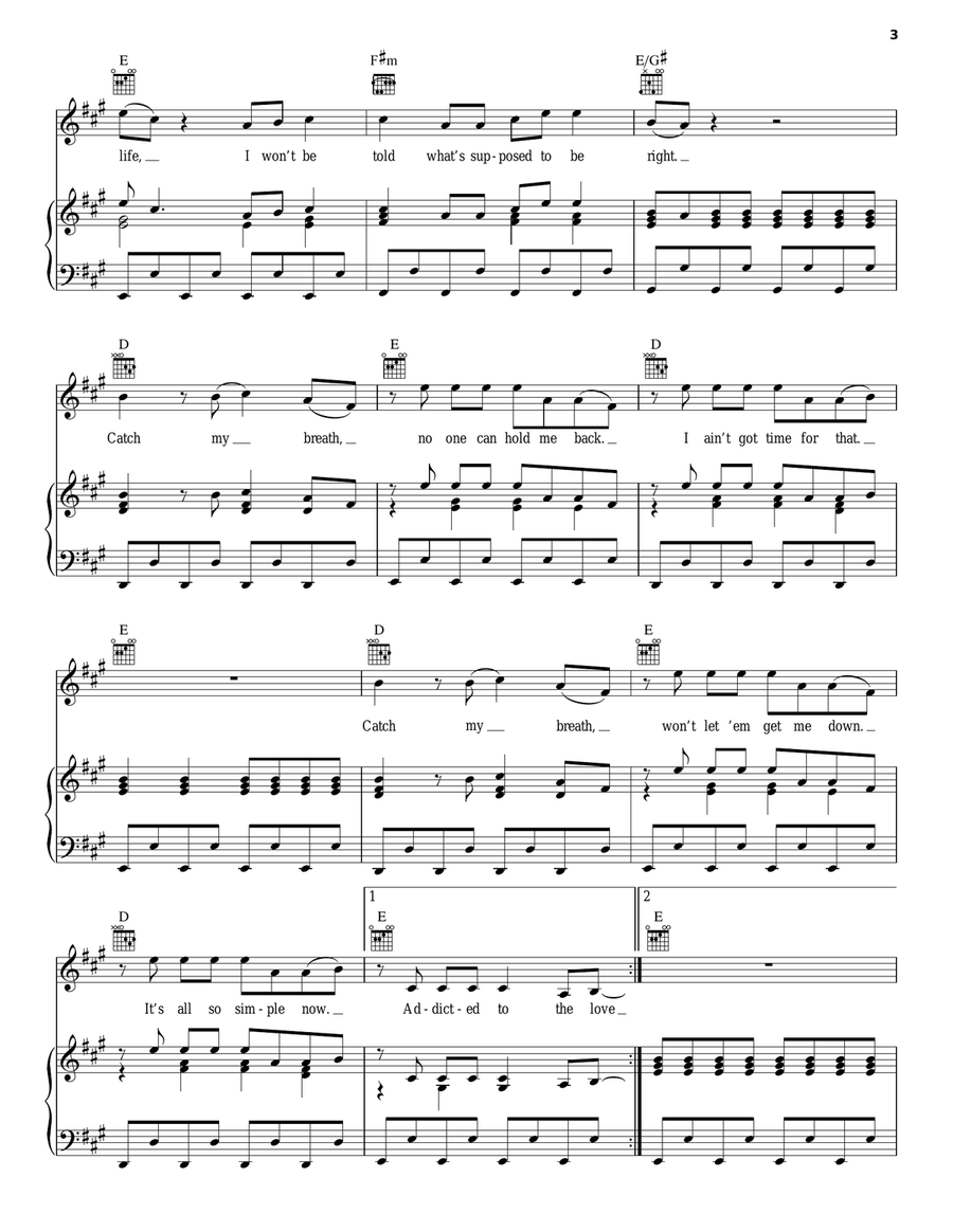 Catch My Breath Catch My Breath Piano, Vocal, Guitar scores gallery preview page 3