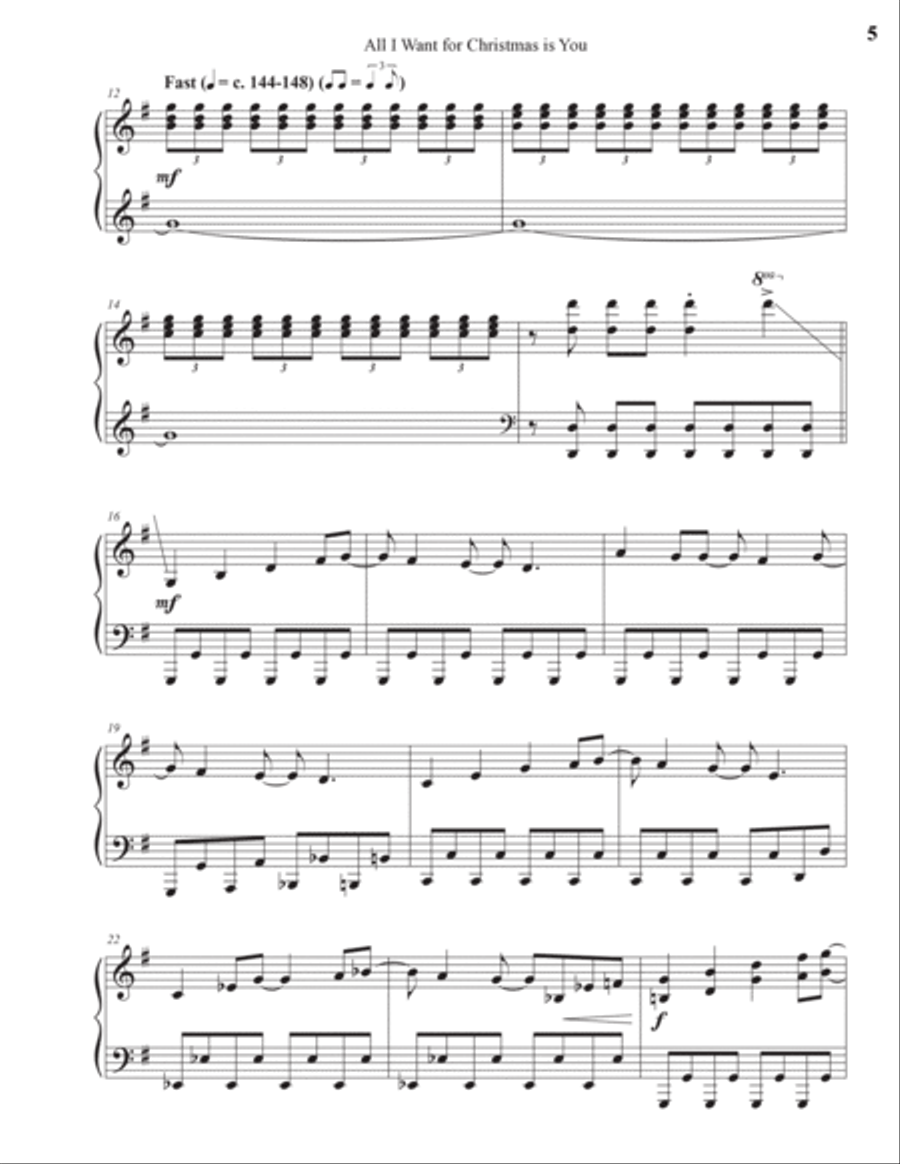 All I Want For Christmas Is You All I Want For Christmas Is You Piano Solo scores gallery preview page 5
