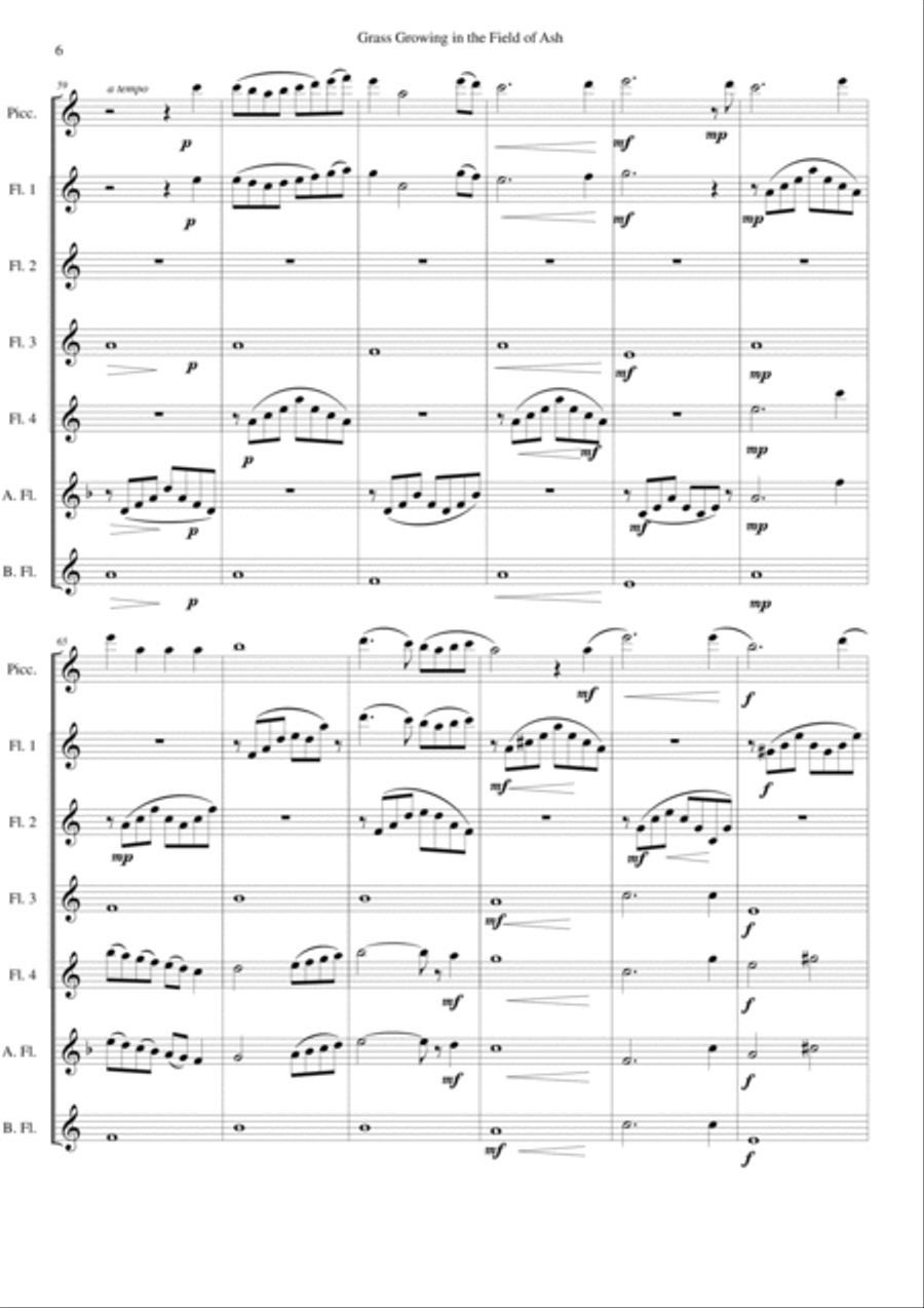 The Grass is Growing for flute choir Flute Choir scores gallery preview page 6