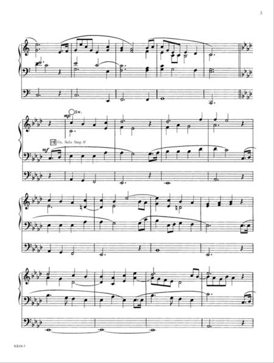 Easy Organ Transcriptions of Four Favorite Mormon Hymns, No. 3 Organ Solo scores gallery preview page 2