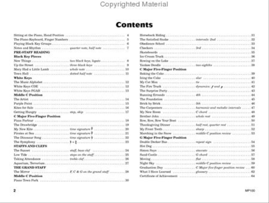 Piano Town, Lessons - Primer Piano Method scores gallery preview page 2