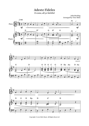 Adeste Fideles (O Come, All Ye Faithful) - flute and piano