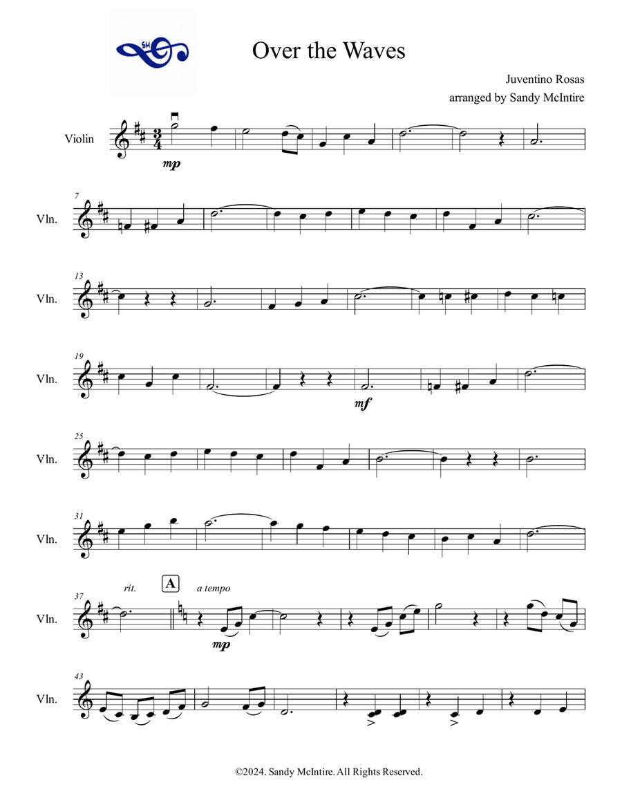 Over the Waves String Trio scores gallery preview page 6