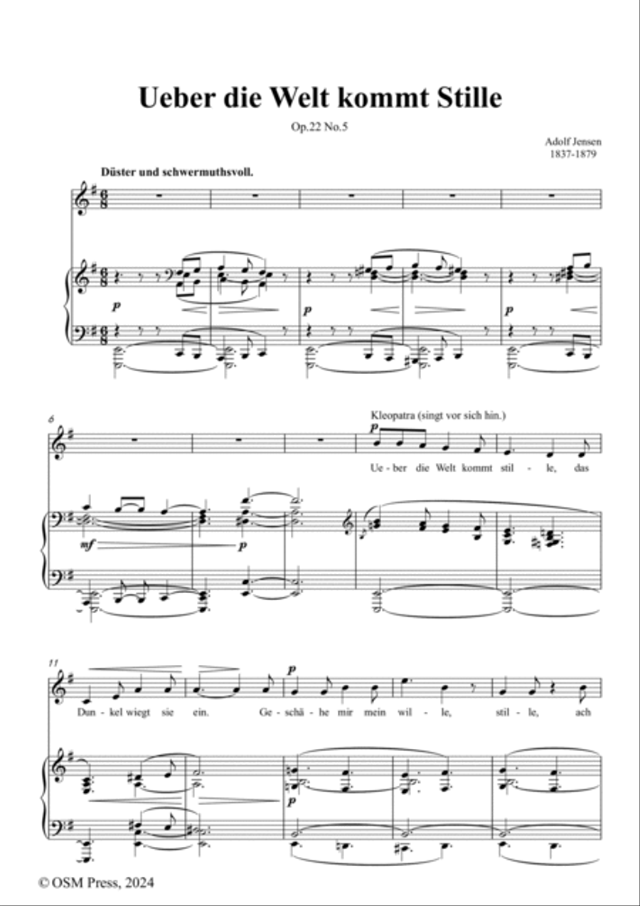 A. Jensen-Ueber die Welt kommt Stille,in e minor,Op.22 No.5 Voice scores gallery preview page 2