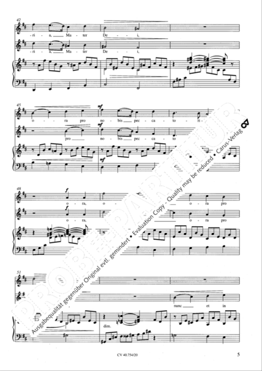 Ave Maria in B minor Women's Choir scores gallery preview page 6