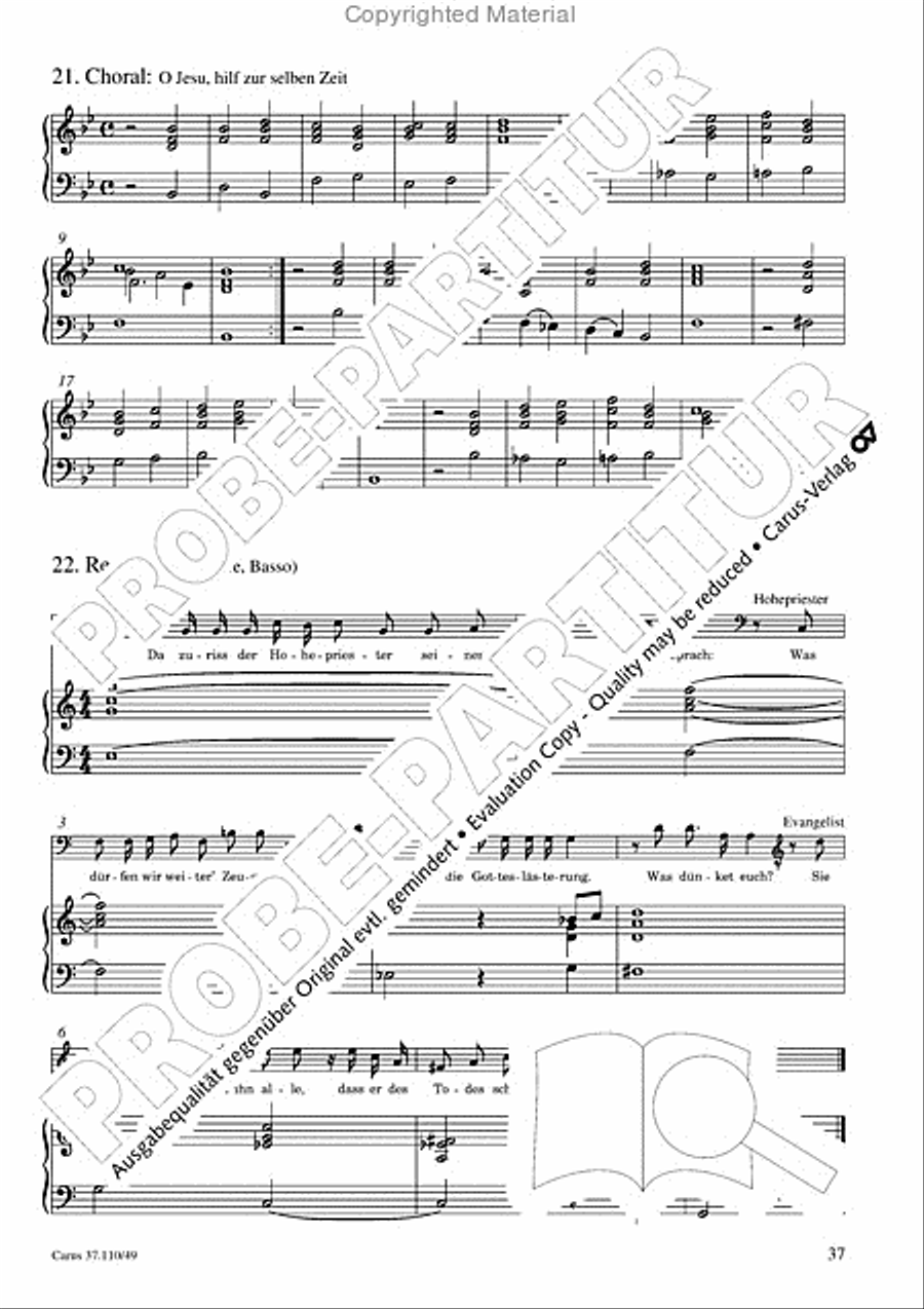 Markuspassion. Werkausgabe Reihe 1, Bd. 7 (Homilius) Organ scores gallery preview page 38