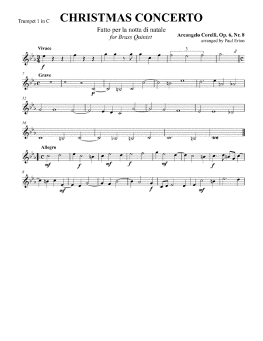 Christmas Concerto Op. 6, No. 8 for Brass Quintet Brass Quintet scores gallery preview page 5