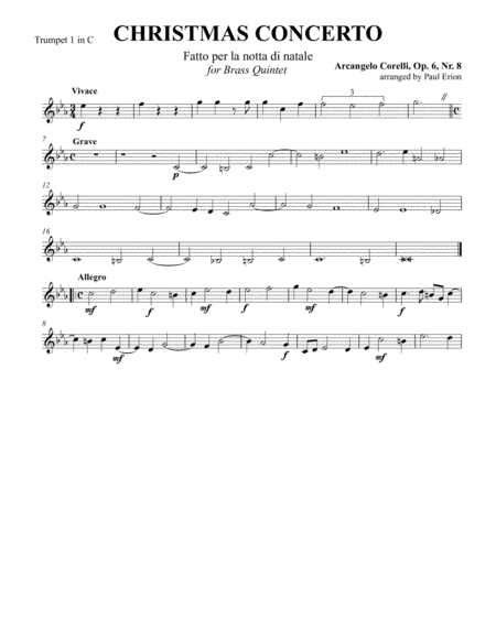 Christmas Concerto Op. 6, No. 8 for Brass Quintet image number null