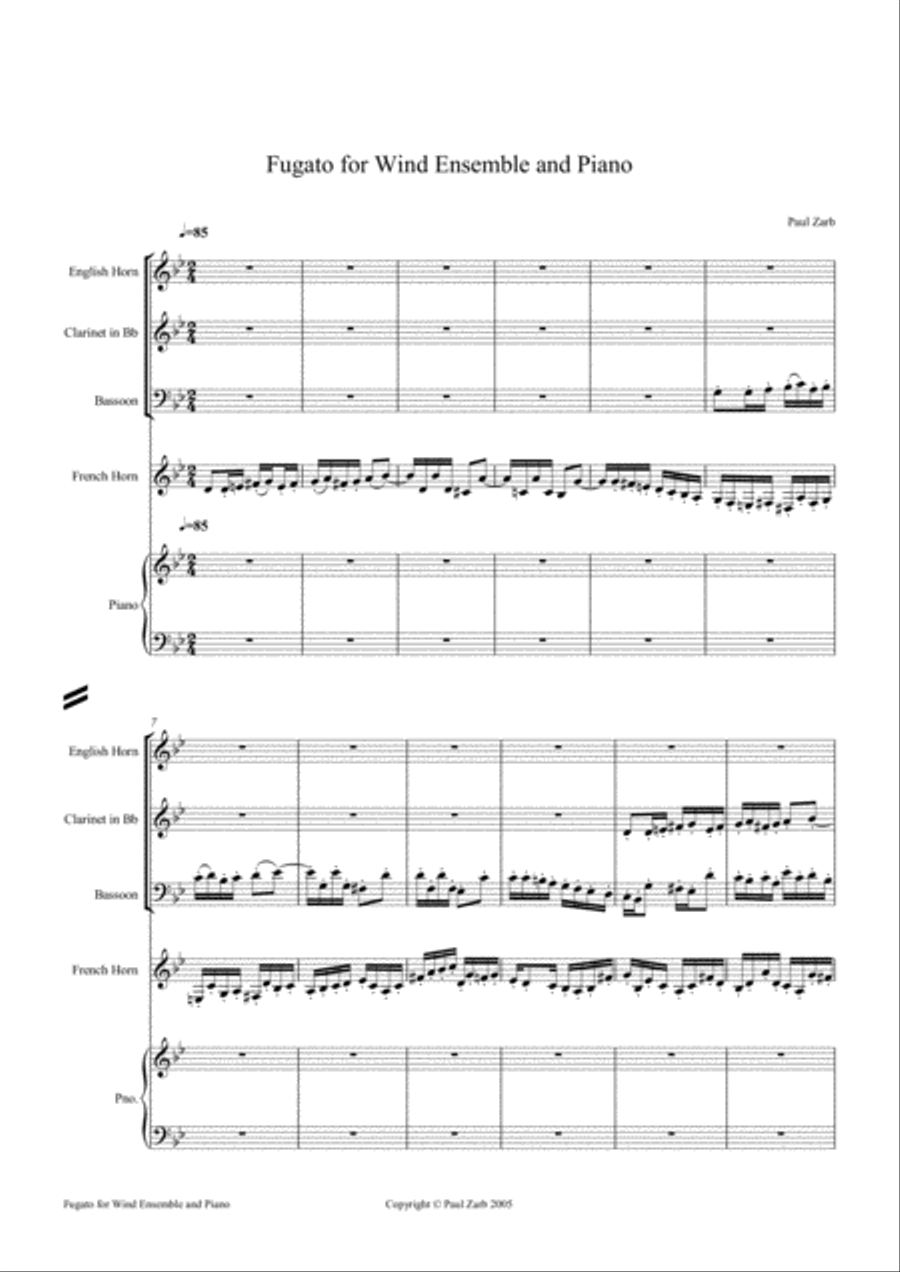 Fugato for Wind Ensemble and Piano Small Ensemble scores gallery preview page 2