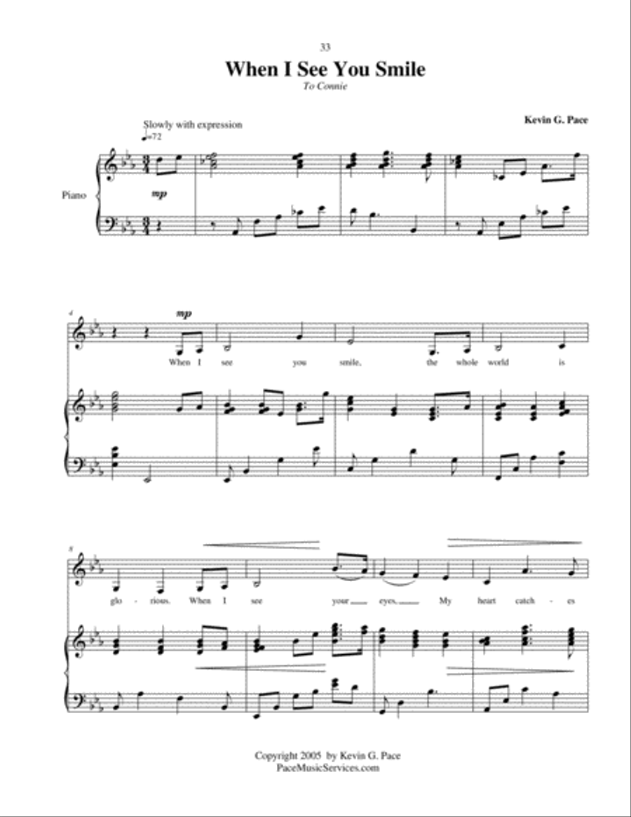 When I See You Smile - vocal solo with piano accompaniment Tenor Voice scores gallery preview page 2