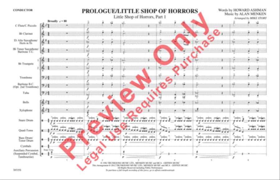 Prologue / Little Shop of Horrors Marching Band scores gallery preview page 2