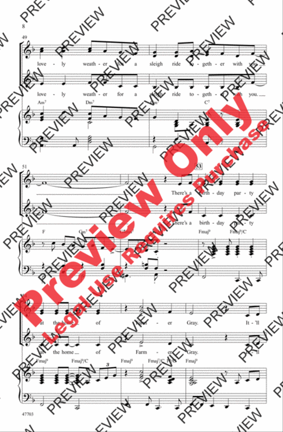 Sleigh Ride Women's Choir scores gallery preview page 8
